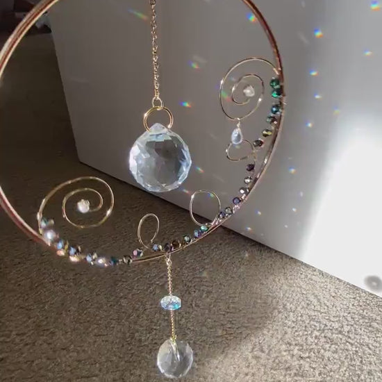 Sun catcher - suncatcher - gift - crystal - prism - rainbow maker - christmas - hanging portal - home decor - hanging prism - hanging crysta