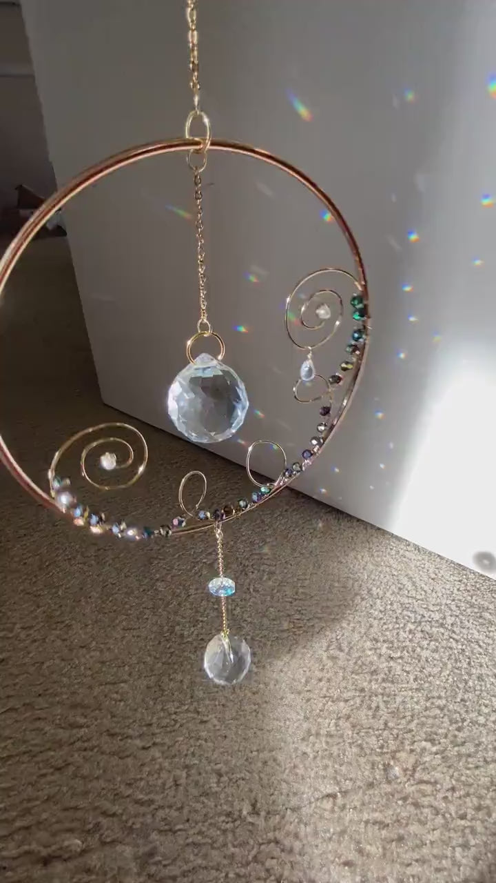 Sun catcher - suncatcher - gift - crystal - prism - rainbow maker - christmas - hanging portal - home decor - hanging prism - hanging crysta