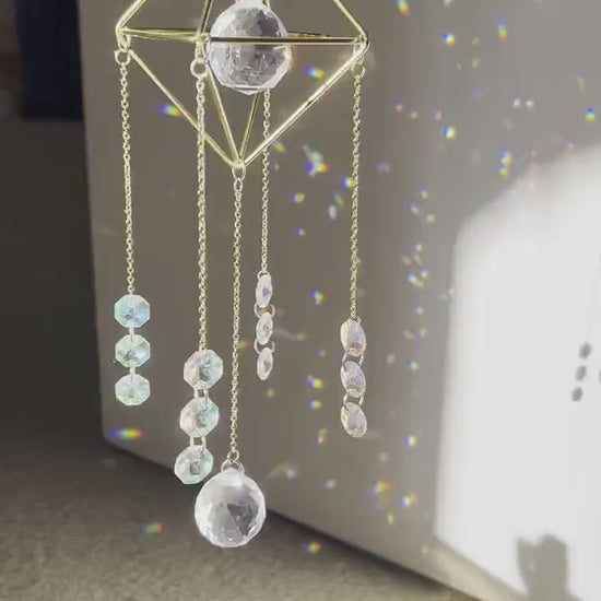Sun catcher, suncatcher, light catcher, crystal decor, handmade decor, rainbow maker, prism, for windows, dreamcatcher, gift